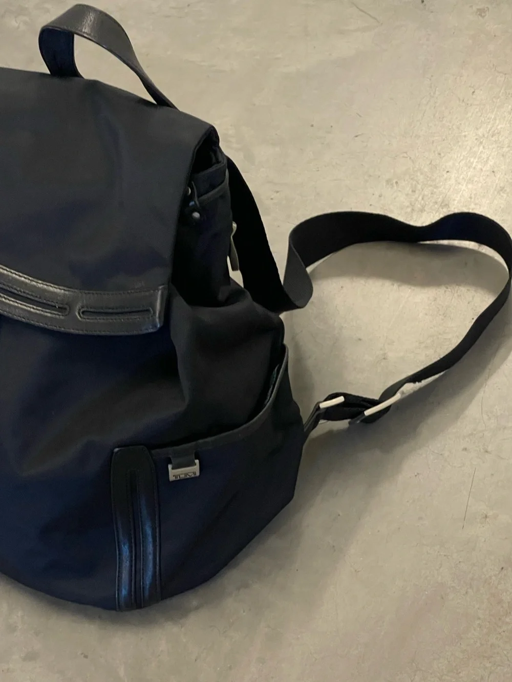 Tumi Voyageur Halle Black Nylon Leather Trim Laptop Backpack with Pouch